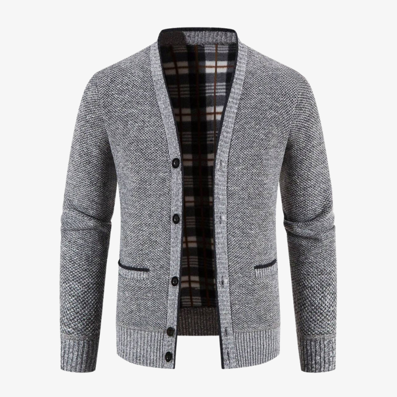 The York Tartan-Lined Cardigan