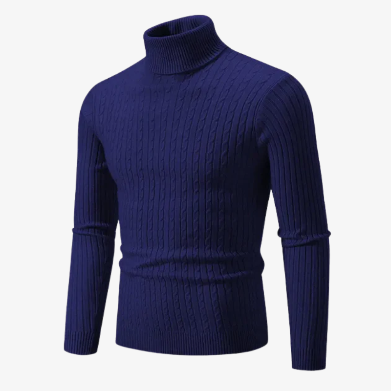 The Mayfair Cable Knit Roll Neck