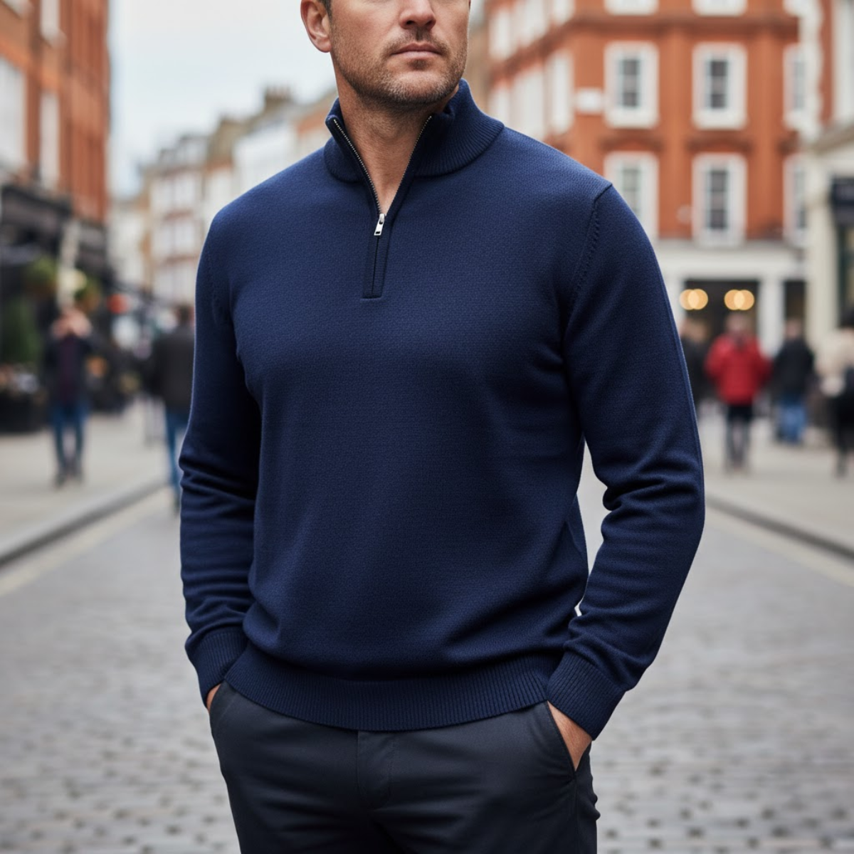 The Windsor Wool Quarter-Zip Jumper