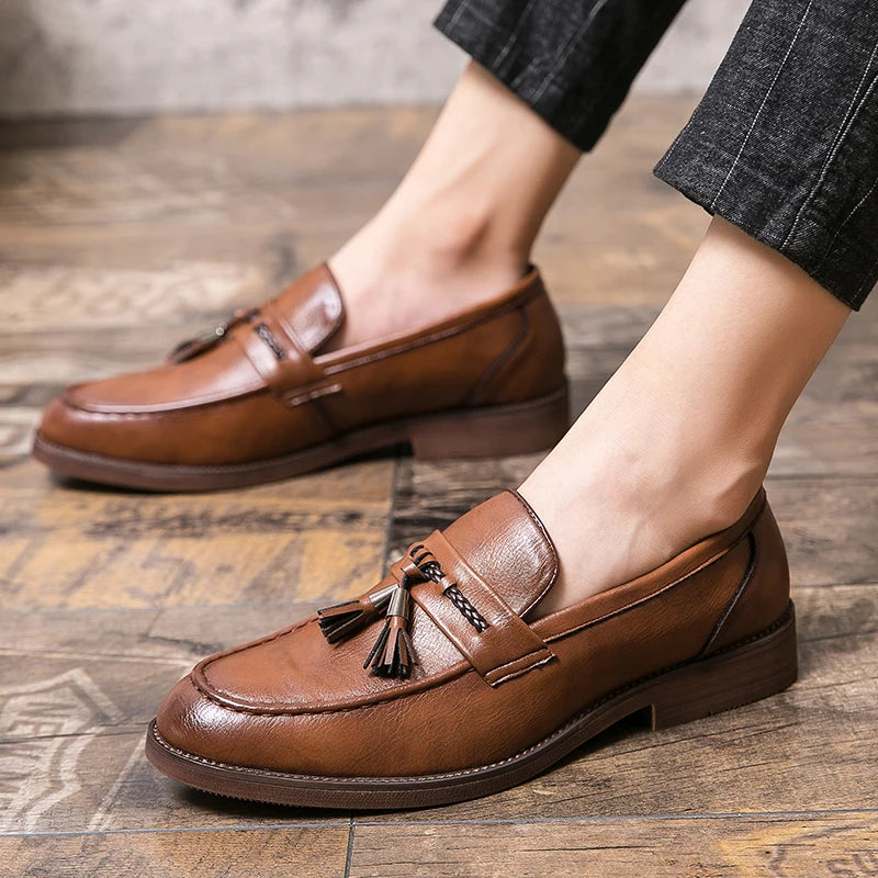 Leather Tassel Loafers
