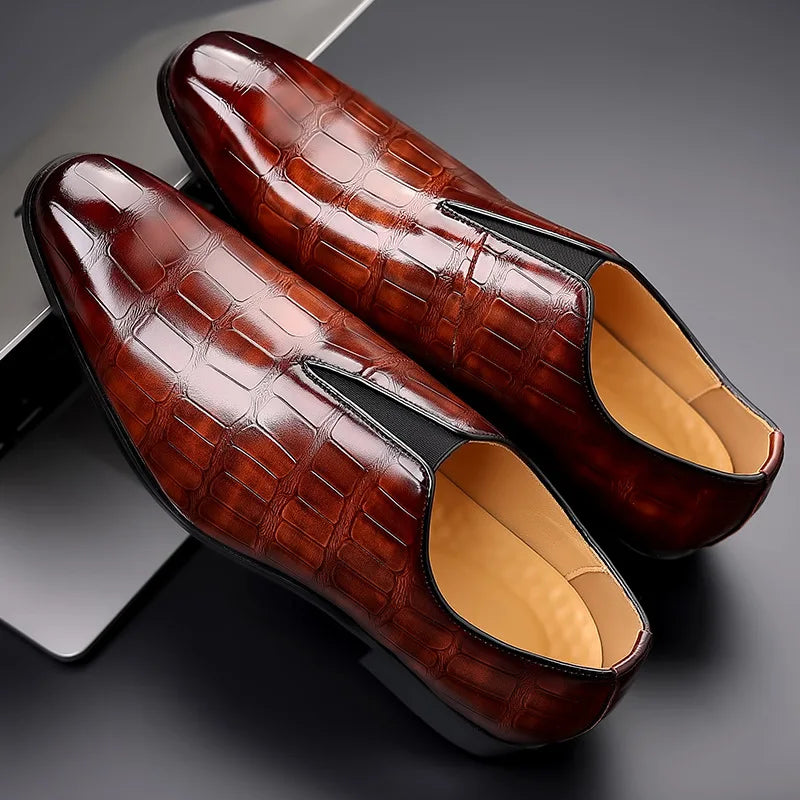 Milano Croc Leather Loafers